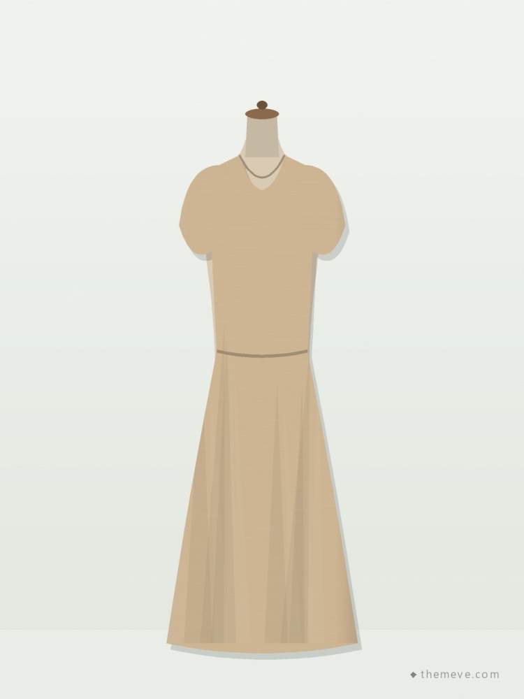 Linen Wrap Midi Dress — Sand