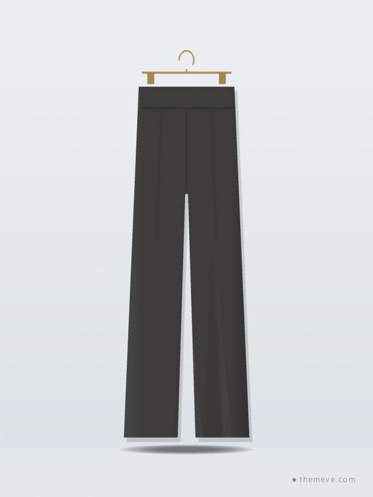 Tailored Straight Trousers — Charcoal