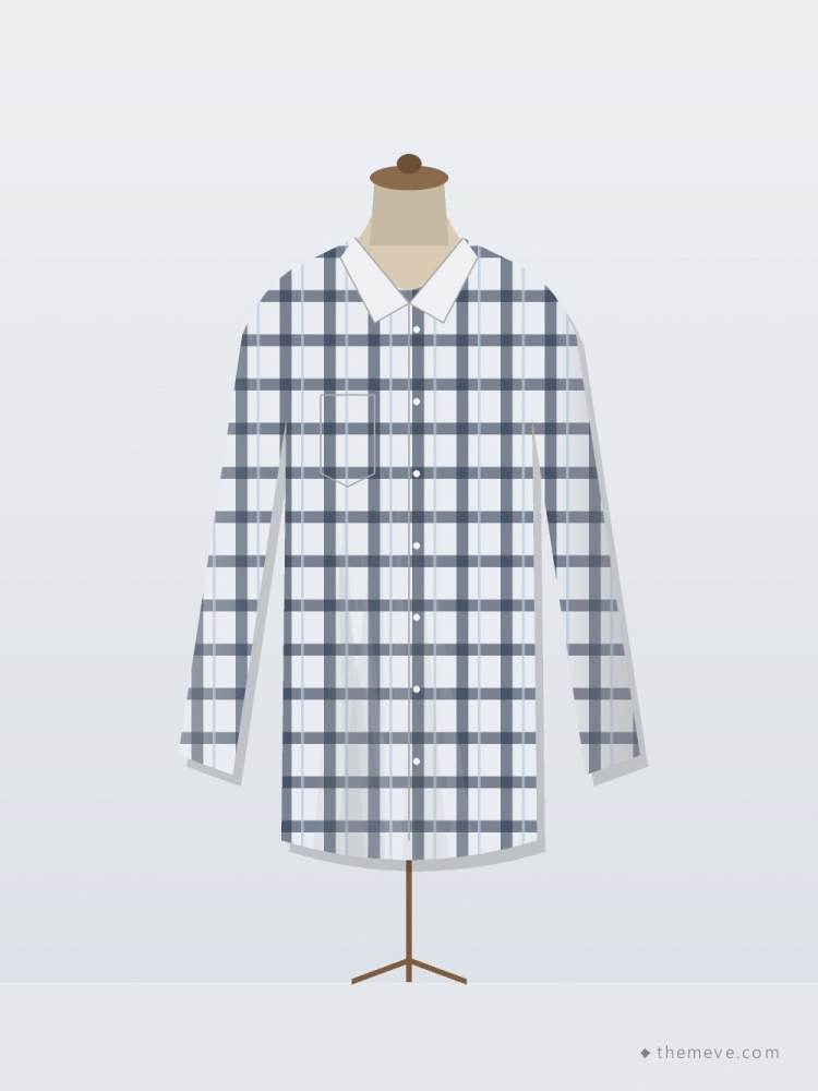 Fine Check Shirt — Navy