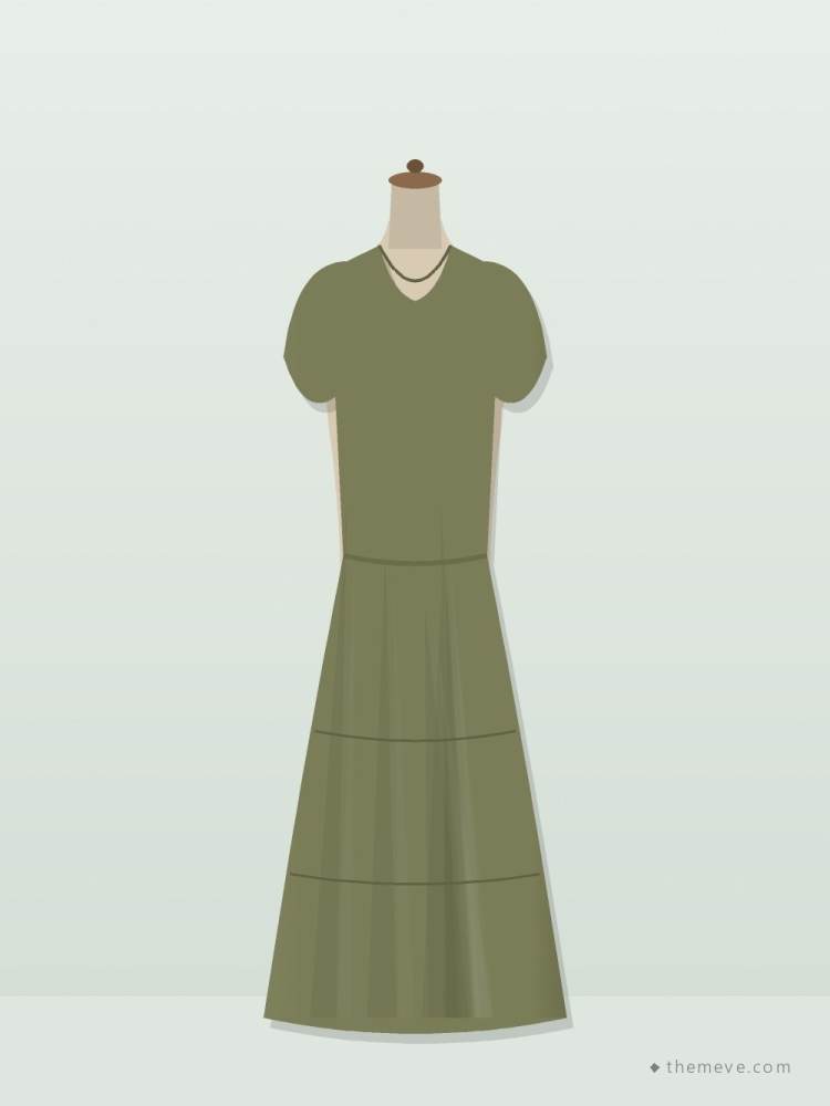 Tiered Cotton Maxi — Olive