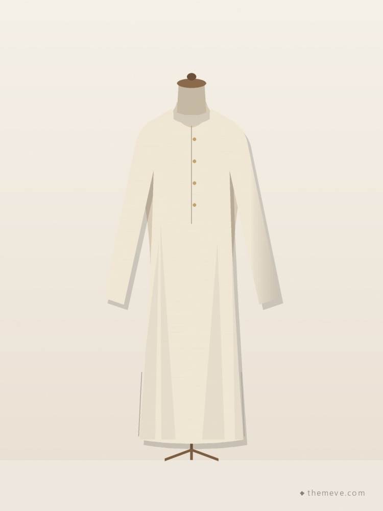 Silk-Blend Panjabi — Ivory
