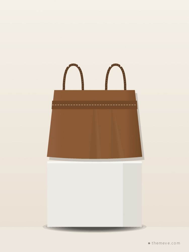 Structured Leather Tote — Cognac