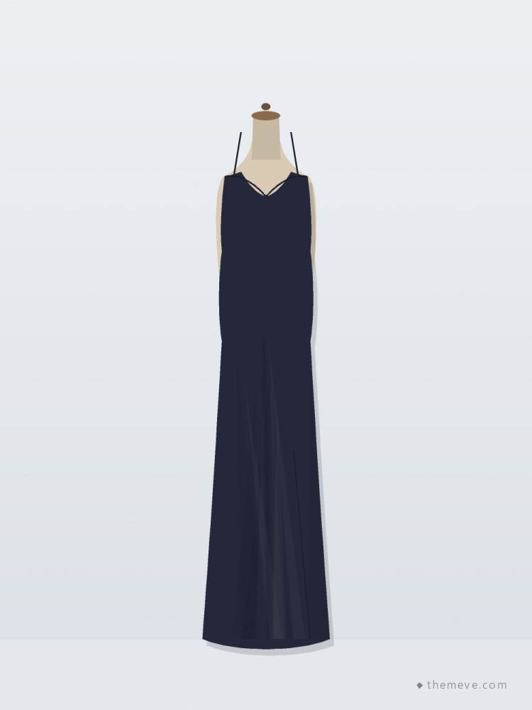 Column Evening Dress — Midnight