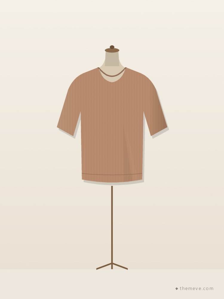 Fine Rib Knit Top — Clay