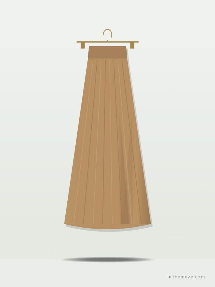 Pleated Midi Skirt — Camel